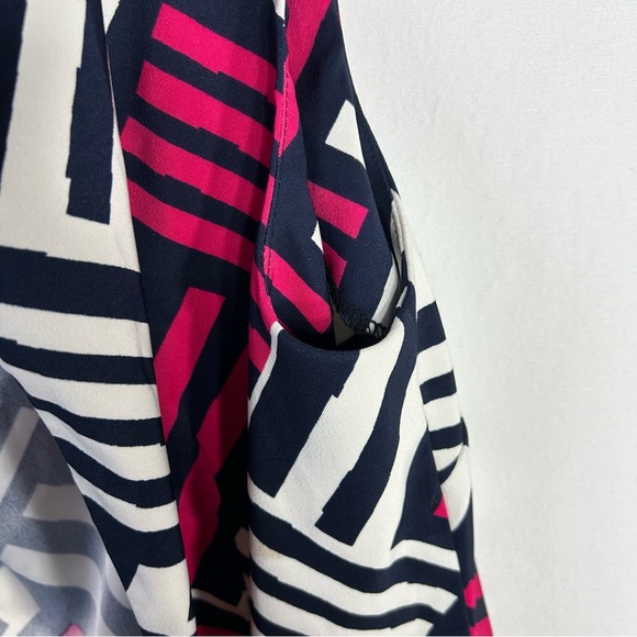 Kim Rogers Bright Geometric Pattern Vintage Sheath Tailored Career Dress Sz 10 - Picture 7 of 11